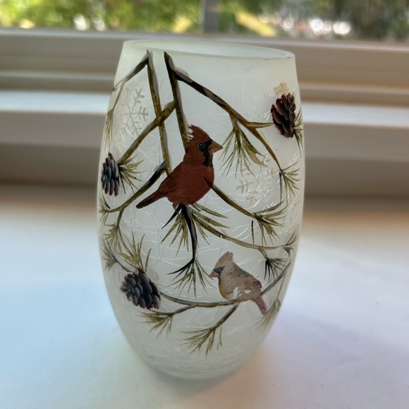 Stony Creek cardinals lighted glass lamp from Madison Wisconsin - Picture 6 of 6